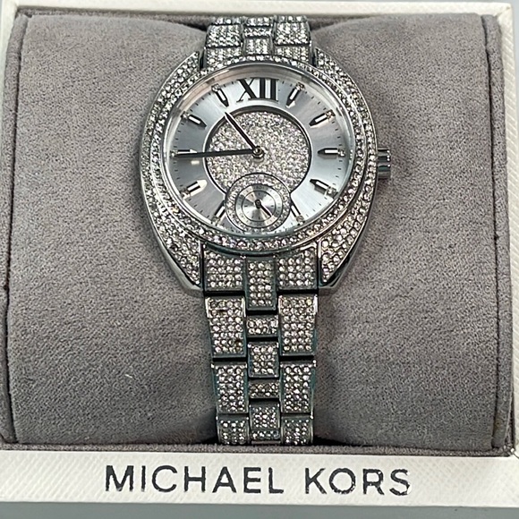 Michael Kors Luxurious Dena Pavé Silver-Tone Watch Ladies - Picture 3 of 11